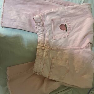 Y2K Pink Jeans with Peach Embroidery